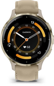 Garmin Venu 3S soft gold/french grey leather