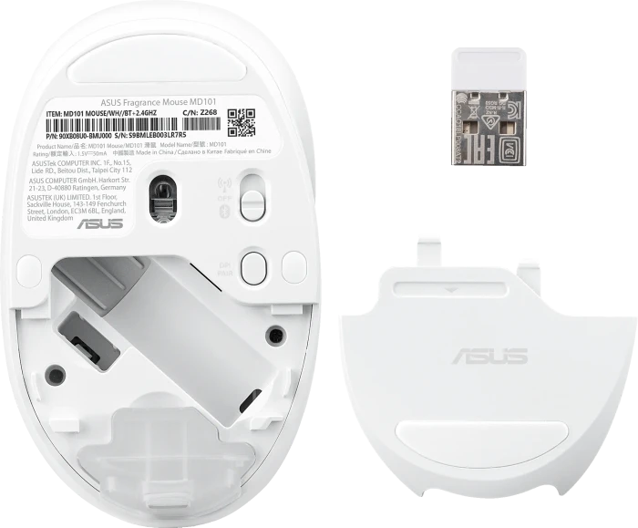 ASUS Fragrance Mouse MD101 Iridescent White, USB/Bluetooth