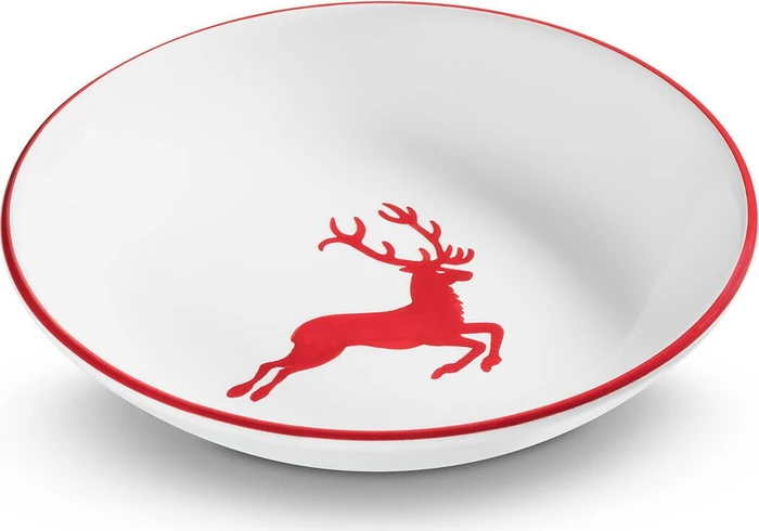 Gmundner Keramik Rubinroter Hirsch Suppenteller Cup 20cm