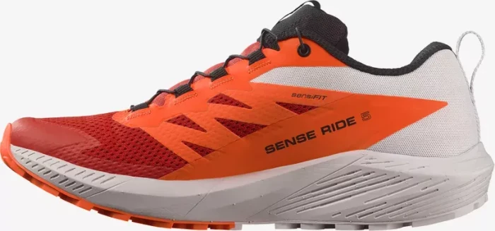 Salomon Sense Ride 5 lunar rock/shocking orange/fiery red (Herren)