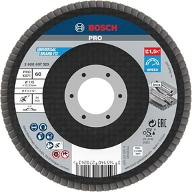 Bosch Professional X571 Best for Metal Fächerschleifscheibe gerade K60, 115x22.23mm, 1 Stück