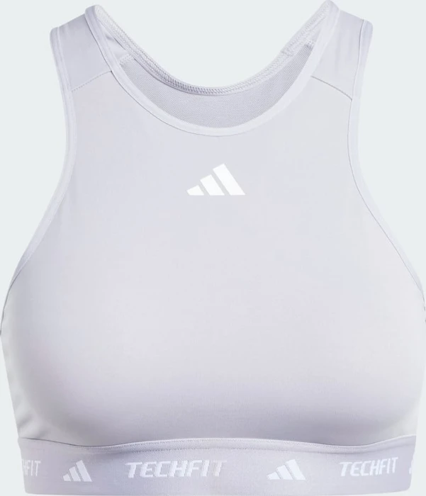 adidas TECHFIT Medium-Support High-Neck Sport-BH glory grey (Damen)