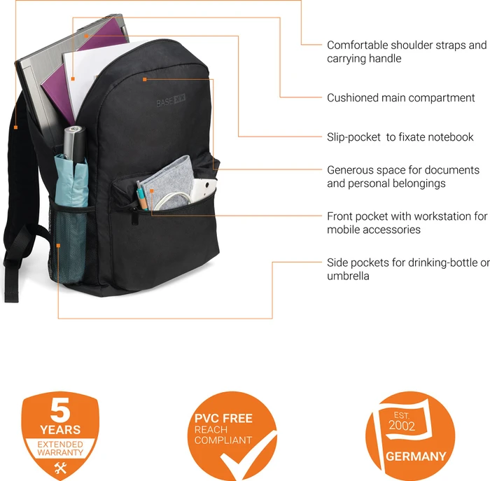 Dicota Base XX B2 14.1" Laptop Rucksack, schwarz