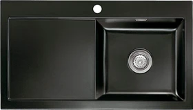 systemceram Mera 90 F Einbau Becken rechts nero