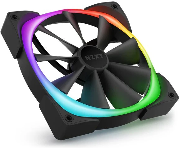 NZXT Aer RGB 2, Matte Black, schwarz, LED-Steuerung, Lüftersteuerung, 140mm, 2er-Pack