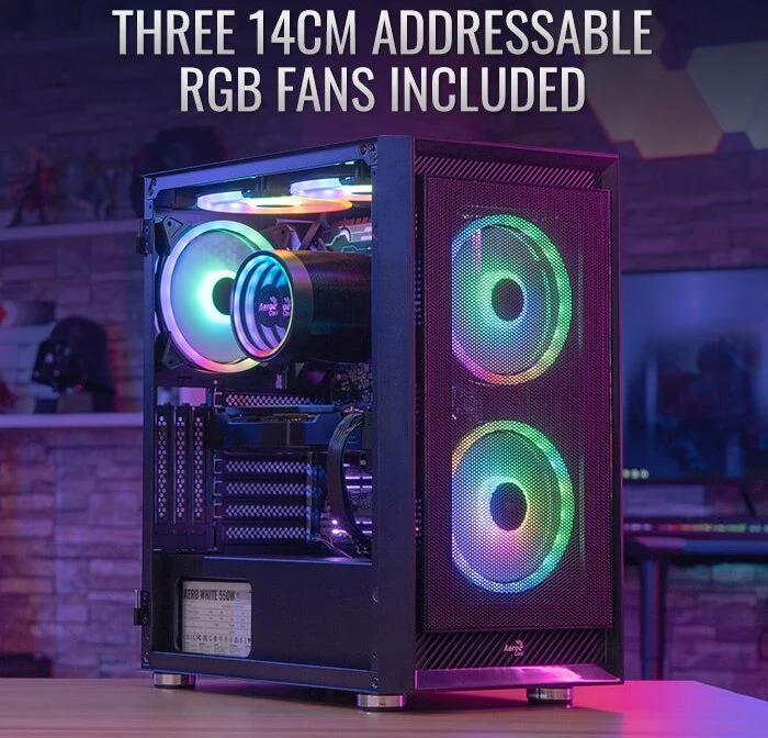 AeroCool Graphite ARGB, Glasfenster