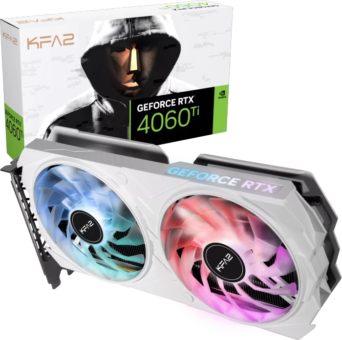 KFA2 GeForce RTX 4060 Ti EX White, 8GB GDDR6, HDMI, 3x DP