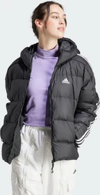 adidas Essentials 3-Streifen Mid Hooded Jacke schwarz (Damen)