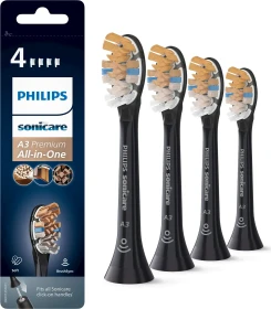 Philips HX9094/11 Sonicare A3 Premium All-in-One Ersatzbürste schwarz, 4 Stück