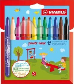 STABILO Power max sortiert, 12er-Set, Etui