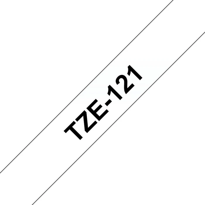 Brother TZe-121 Beschriftungsband, 9mm, schwarz/transparent