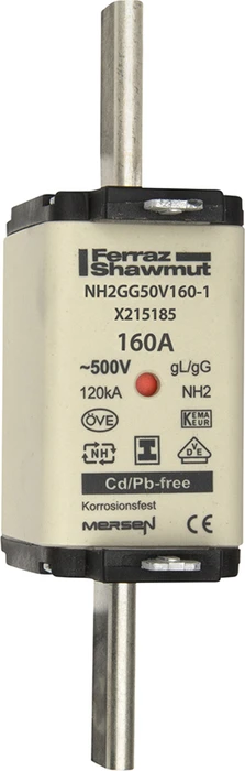 Mersen Sicherungseinsatz DIN NH Standard gG Größe NH2 500VAC 250VDC 160A