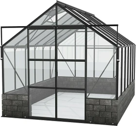 Vitavia Cassandra 9900 ESG 3mm Gewächshaus inkl. Sockel schwarz/anthrazit