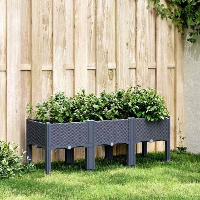 vidaXL Pflanzkasten 120x42cm grau