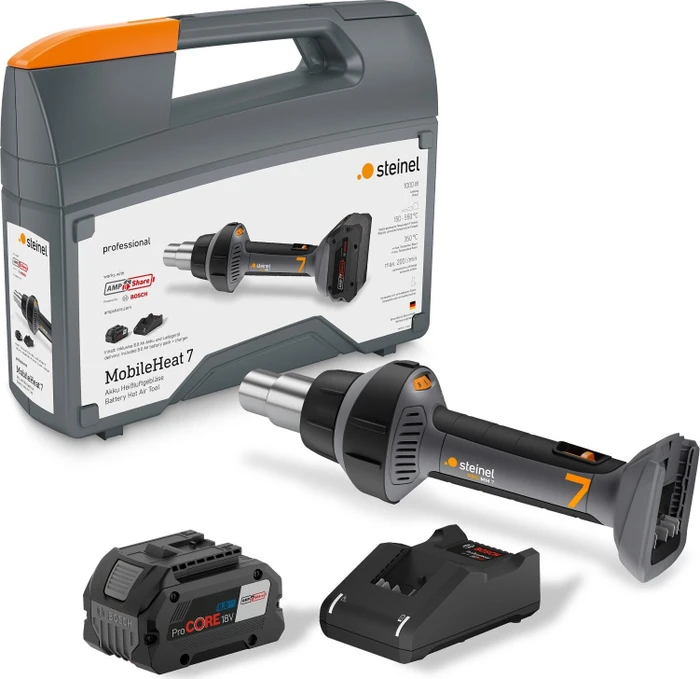 Steinel Mobile Heat MH7 Akku-Heißluftgebläse inkl. Koffer + Akku 8.0Ah (085933)