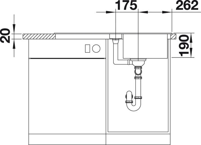 Blanco Classic Neo 5 S Einbau Becken reversibel mit Ablauffernbedienung perlgrau