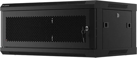Lanberg WF01 Series 19" Wandschrank 4HE, hängend, Flatpack, Gitternetztür, IP20, RAL 9004, 450mm tief