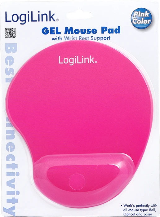 LogiLink Mauspad mit Silikon Gel Handauflage, pink