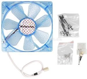 Zaward Golf Fan GI transparent blau, 120mm