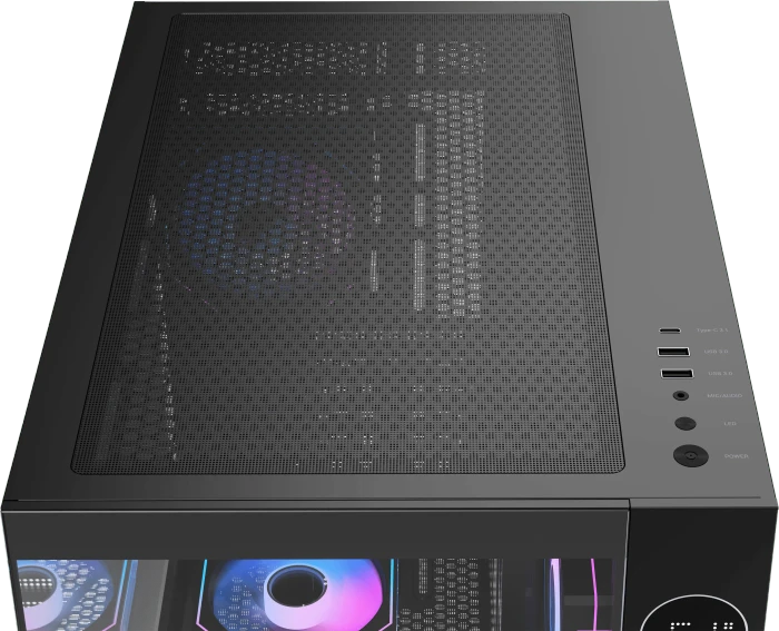 Ocypus Iota C70 ARGB, schwarz, Glasfenster