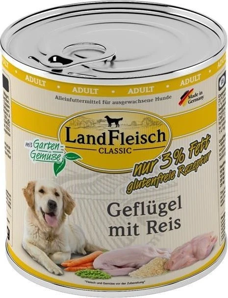 LandFleisch Pur mit Geflügel und Reis, 800g