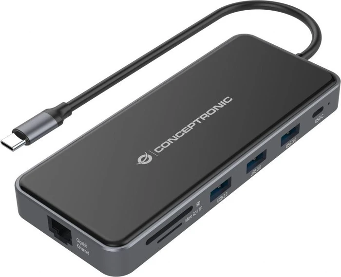 Conceptronic DONN15G 12-in-1 Dockingstation, USB-C 3.0 [Stecker]