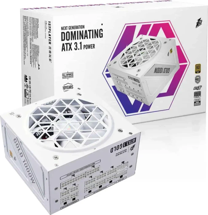 1st Player NGDP Gold weiß 1000W, ATX 3.1
