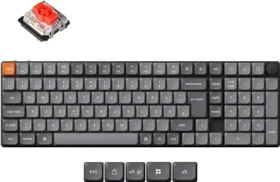 Keychron K17 Max, grau, LEDs RGB, Gateron LOW PROFILE 2.0 RED, USB/Bluetooth, DE