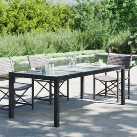 vidaXL Gartentisch 190x90cm schwarz