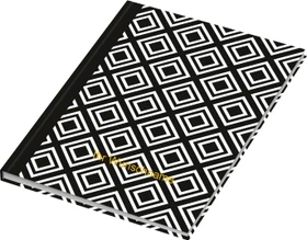 RNK-Verlag Black & White Notizbuch, A5, punktiert, Hardcover, Rhombus, 96 Blatt