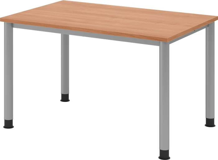 Hammerbacher Ergonomic Plus H-Serie VHS12/N/S Schreibtisch 120x80cm Nussbaum/silber