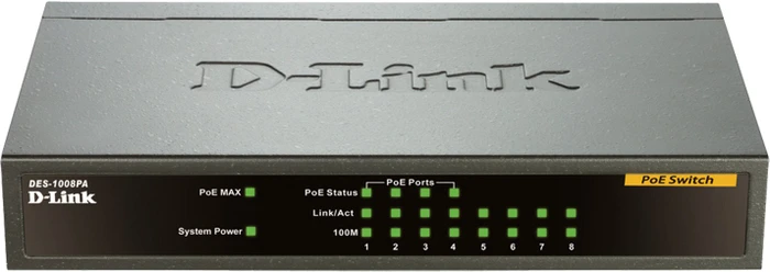 D-Link DES-1000 Desktop Switch, 8x RJ-45, 52W PoE