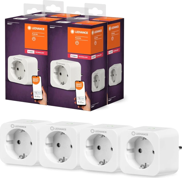 Ledvance SMART+ ZB Plug EU, 2300W, Typ F, Smart-Steckdose, 4er-Pack