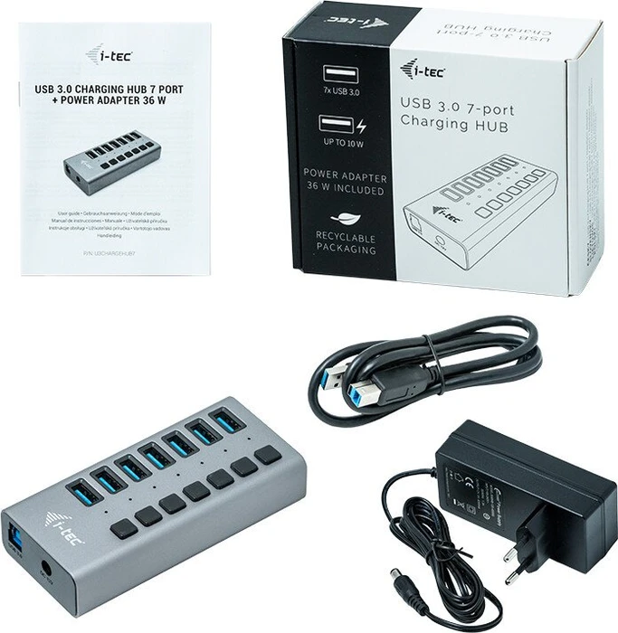 i-tec USB-Hub, 7x USB-A 3.0, USB-B 3.0 [Buchse]