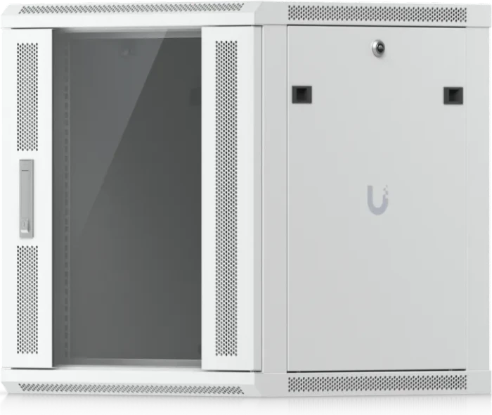 Ubiquiti 12U Rack Cabinet, 19" Wandgehäuse 12HE, Glastür, weiß, 560mm tief