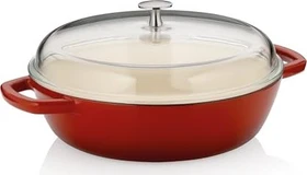 Kela Calido Bauernpfanne mit Deckel 28cm rot