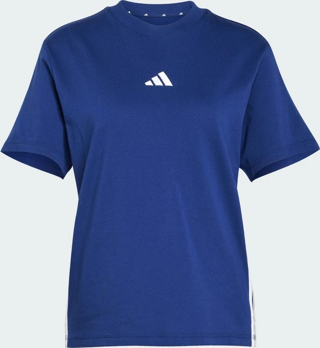 adidas Essentials 3-Streifen Cotton T-Shirt kurzarm dark blue/white (Damen)