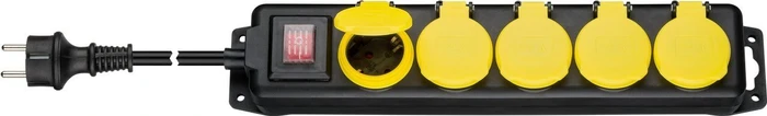 Wentronic Goobay Steckdosenleiste, 5-fach, spritzwassergeschützt, 3m