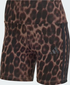 adidas Seasonal Essentials Biker Shorts mit Leopardenprint und 3-Streifen Hose kurz multicolor/earth strata (Damen)