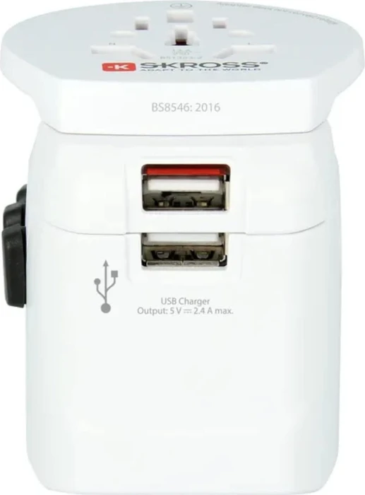 Skross World Travel Adapter Pro Light USB (2xA) - World, 2x USB-A