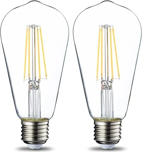 AmazonBasics LED-Leuchtmittel Filament 60 7W/827 E27, 2 Stück