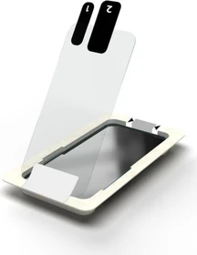 eSTUFF Titan Shield Full Cover Screen Protector + Mounting Frame für Apple iPhone 14/13 Pro/13 transparent