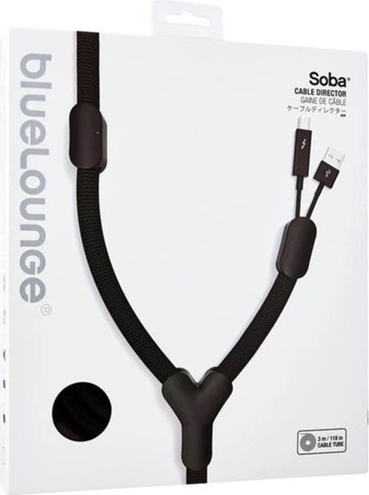 Bluelounge Soba flexibler Kabelkanal, 3m, schwarz