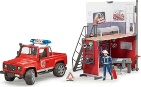 Bruder bworld - Feuerwehrstation mit Land Rover Defender