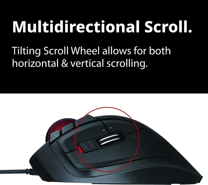 Elecom DEFT M-DT2URBK-G Trackball schwarz/rote Kugel, Rechtshänder, USB-A