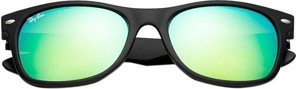 Ray-Ban RB2132 New Wayfarer Flash 55mm schwarz/grün