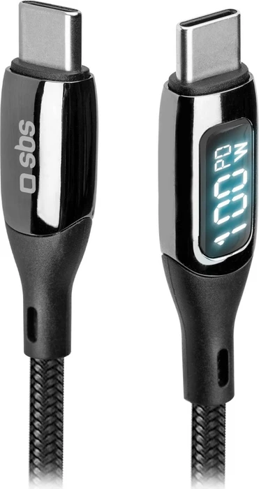 SBS Mobile USB-C auf USB-C Daten- und Ladekabel 100W 1m schwarz
