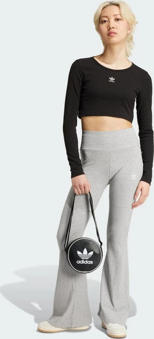 adidas Essentials Ribbed Crop Top Shirt langarm schwarz (Damen)