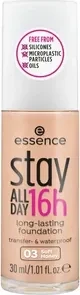 Essence Stay All Day 16h Long-lasting Foundation 03 soft honey, 30ml