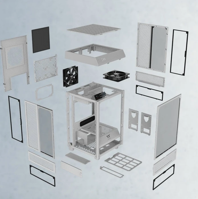 Thermaltake The Tower 100 Snow Edition, weiß, Glasfenster, Mini-ITX